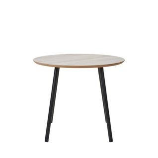 Table D'appoint Ronde Effet Travertin Et Métal Ø55cm