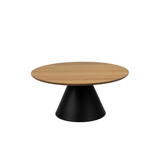Table Basse Ronde En Bois Et Métal Noir D85 - Girolle