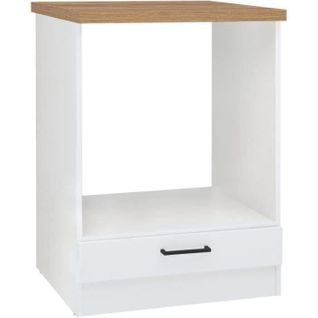 Junona Meuble Bas Four 60 Cm Plan De Travail Blanc Brillant