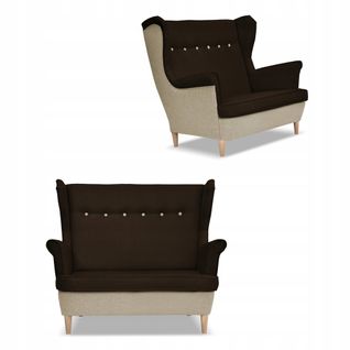 Canapé Scandinave à Oreilles Ari Duo (beige Et Brun)