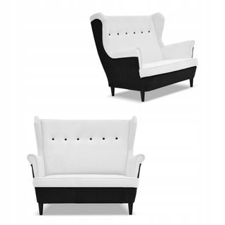 Canapé Ari Duo à Oreilles, Style Scandinave, Noir Et Blanc