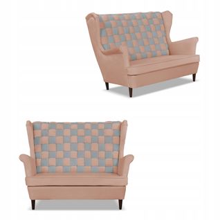 Canapé Scandinave à Oreilles Carol Duo (rose Et Gris)