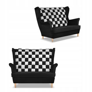 Canapé/divan à Oreilles Carol Duo — Design Scandinave, Noir Et Blanc