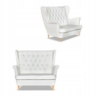 Canapé à Oreilles Gaja En Similicuir, Style Scandinave, Blanc