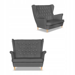 Canapé Gaja En Similicuir (éco‑cuir), Style Scandinave à Oreilles — Gris