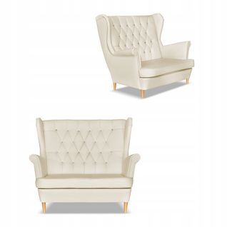 Canapé Gaja — Style Scandinave En Simili‑cuir Beige, Modèle (canapé à Oreilles)