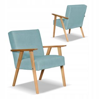 Fauteuil Style Prl Rétro-vintage Soler En Velours Turquoise Hunter