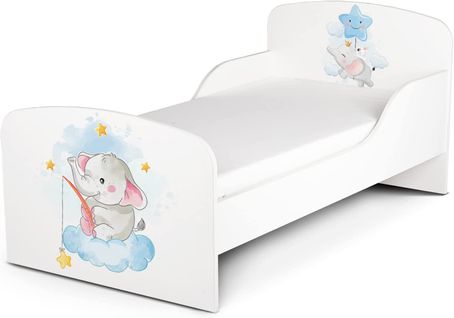Moderne Lit D'enfant Toddler Avec Matelas Couleur Blanc Petit Éléphant