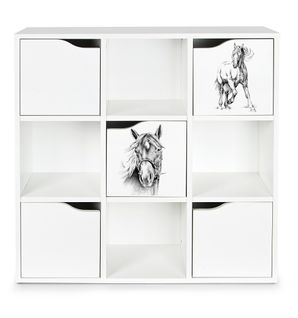 Kubico Max - Cheval- 29 X 89 X 89,5 Cm Bibliothèque Colorée Pour Enfants  Élégant Et Fonctionnel