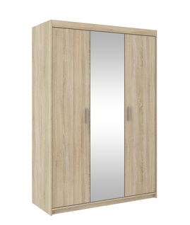 Armoire Avec Miroir 3 Portes Storicos Imitation Chêne Sonoma L.133 Cm - Design Moderne