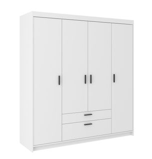 Armoire 4 Portes 2 Tiroirs Storicos Blanc L.176,3 Cm - Design Moderne