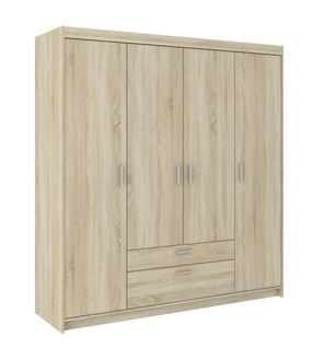 Armoire 4 Portes 2 Tiroirs Storicos Imitation Chêne Sonoma L.176,3 Cm - Design Moderne