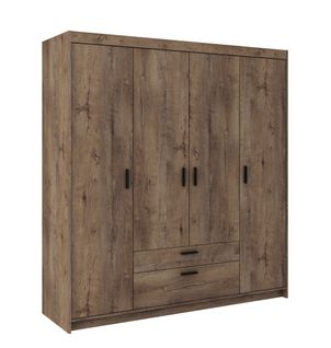 Armoire 4 Portes 2 Tiroirs Storicos Imitation Chêne Lefkas L.176,3 Cm - Design Moderne