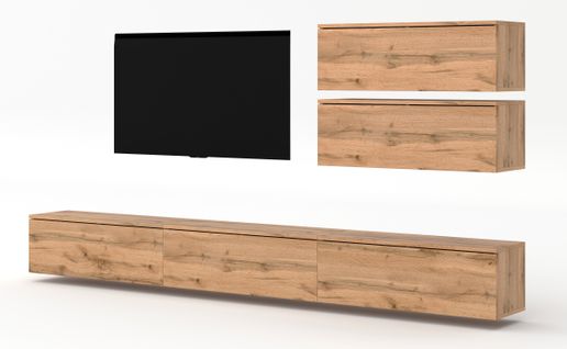 Ensemble De Meuble TV 5 Pièces Loriano V Chêne Wotan 300/102/32 - Push-to-open