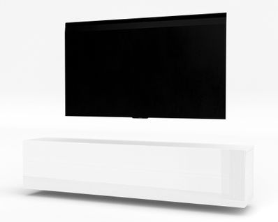 Meuble TV Suspendu Zivolli 160 Cm Blanc Mat Et Brillant 160/34/40 - Push-to-open