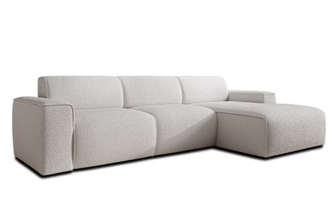 Canapé D'angle Droit En Tissu Didim 310/165/78 Cm - Blanc