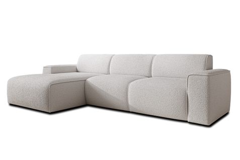 Canapé D'angle Gauche En Tissu Didim 310/165/78 Cm - Blanc