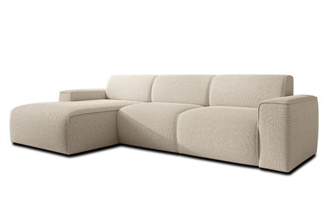 Canapé D'angle Gauche En Tissu Didim 310/165/78 Cm - Beige