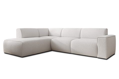 Canapé D'angle Gauche En Tissu Didim L 292/220/78 Cm - Blanc