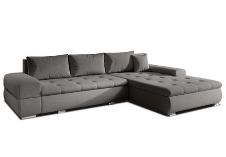 Canapé D’angle Réversible En Tissu Marron Sivaso 310x210x85 Cm – Avec Coffre Et Fonction Lit