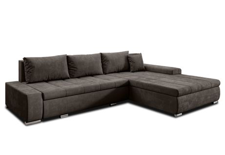 Canapé D’angle Réversible En Tissu Marron Tunceli 297x210x85 Cm – Avec Coffre Et Fonction Lit