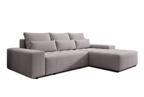 Canapé D’angle Réversible En Tissu Beige Alvorada 280x184x88 Cm – Avec Coffre Et Fonction Lit