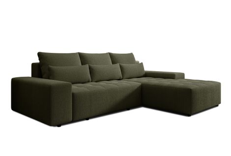 Canapé D’angle Réversible En Tissu Gris Alvorada 280x184x88 Cm – Avec Coffre Et Fonction Lit