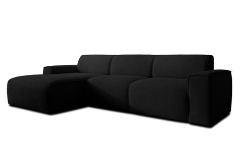 Canapé D'angle Gauche En Tissu Didim 310/165/78 Cm - Noir