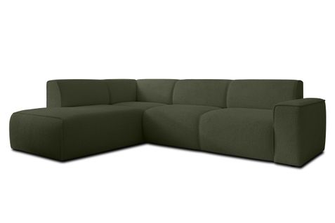 Canapé D'angle Gauche En Tissu Didim L 292/220/78 Cm - Vert