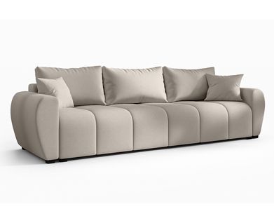 Canapé Convertible 3 Places En Tissu Malatya Sofa 246/86/82 Cm - Avec Coffre - Beige