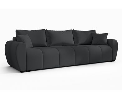 Canapé Convertible 3 Places En Tissu Malatya Sofa 246/86/82 Cm - Avec Coffre - Gris