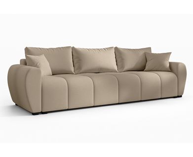 Canapé Convertible 3 Places En Tissu Malatya Sofa 246/86/82 Cm - Avec Coffre - Marron