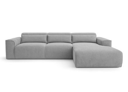 Canapé D'angle Droit En Tissu Gris Ruyam 310/170/80 Cm - Avec Fonction Lit