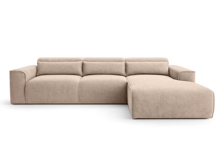 Canapé D'angle Droit En Tissu Crème Ruyam 310/170/80 Cm - Avec Fonction Lit