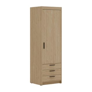 Armoire 1 Porte 3 Tiroirs Storicos Chêne Huilé L.59,9 Cm - Design Moderne