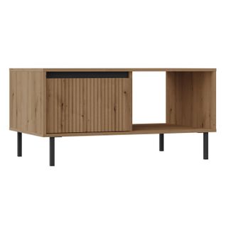 Table Basse Avec Façades Rainurées Chêne Evoke 100 X 60 Cm - Bodrum