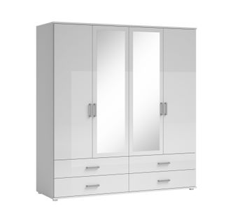 Armoire 4 portes 4 tiroirs L. 180 cm IVAR blanc