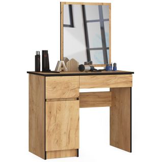 Coiffeuse  Avec Miroir Gauche Chêne Craft 90x50x142