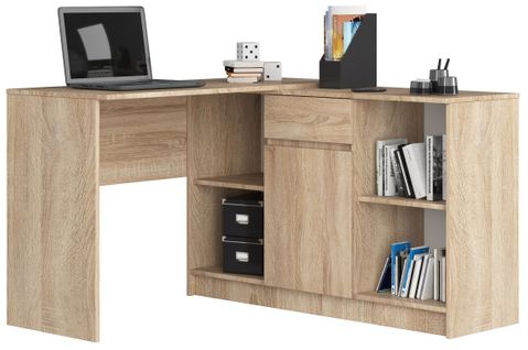 Ensemble D'angle Bureau B17 Avec Commode Chêne Sonoma 120 Cm 1 Porte 1 Tiroir Façade Chêne Sonoma