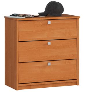 Meuble à Chaussures Mini Aulne 60 Cm 3 Portes Façade Aulne 3 Étagères 60x31x62 Cm