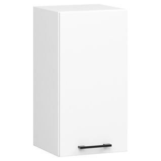 Meuble De Cuisine Haut W30 Oliwia Modulable Blanc 30 Cm 1 Porte Façade Blanche 2 Étagères