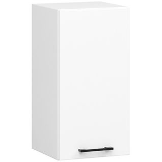 Meuble De Cuisine Haut W40 Oliwia Modulable Blanc 40 Cm 1 Porte Façade Blanche 2 Étagères 40x30x58cm