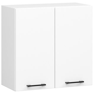 Meuble De Cuisine Haut W60 Oliwia Modulable Blanc 60cm 2 Portes Façade Blanche 2 Étagères 60x30x58cm
