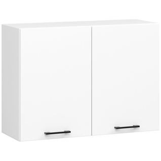 Meuble De Cuisine Haut W80 Oliwia Modulable Blanc 80cm 2 Portes Façade Blanche 2 Étagères 80x30x58cm