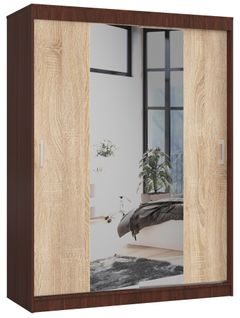 Akord Armoire Coulissante Wengé/chêne Sonoma 150x60x200