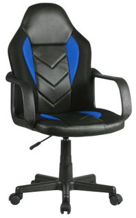 Fauteuil Gaming Enfant C18 Noir Et Bleu Simili