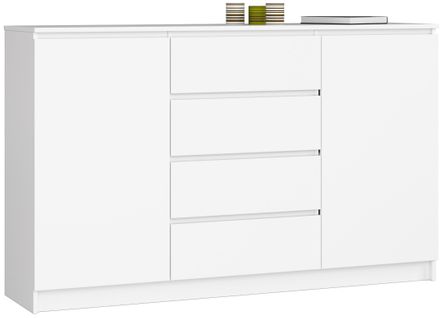 Akord Buffet 2 Portes 4 Tiroirs Blanc 160x40x99