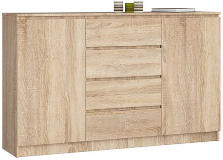 Akord Buffet 2 Portes 4 Tiroirs Chêne Sonoma 160x40x99