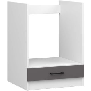 Armoires De Cuisine Basse S60 à Four Oliwia Blanc, Gris Graphite 1 Porte 1 Étagère 60x55x82 Cm