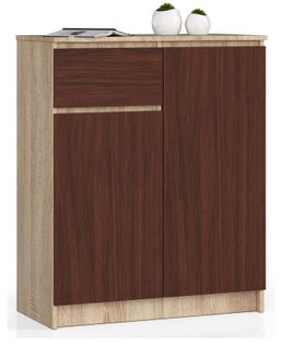 Akord Commode 2 Portes 1 Tiroir Sonoma Wengé 80x40x99